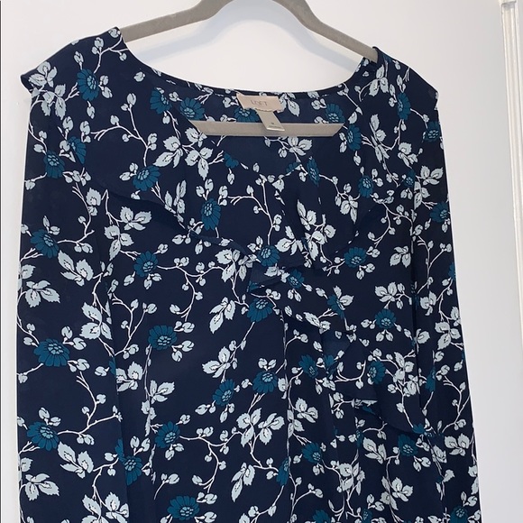 LOFT floral ruffled blouse - Picture 3 of 7